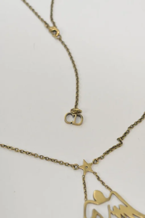 Gold-tone metallic Tarot station necklace