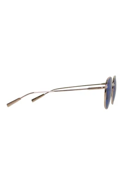 Gold-tone sunglasses with blue lens