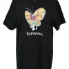 Gonz Ramm black screen-printed cotton crewneck T-shirt featuring Gonz Butterfly artwork by Mark Gonzales