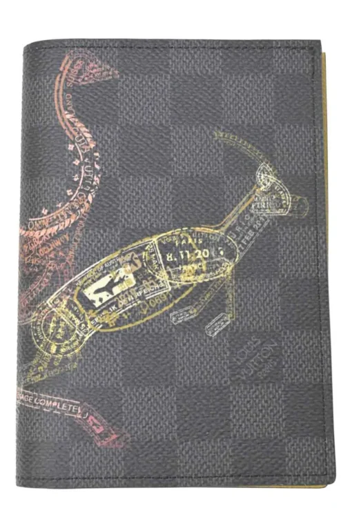 Graphite Damier coated canvas passport cover limited edition