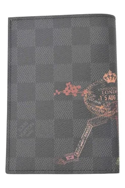 Graphite Damier coated canvas passport cover limited edition