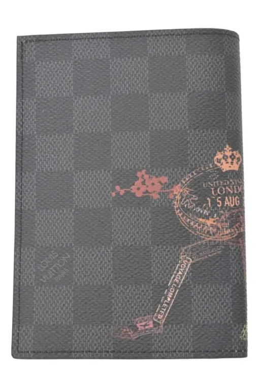 Graphite Damier coated canvas passport cover limited edition
