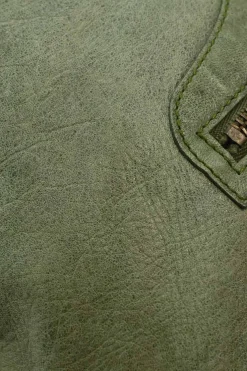 Green aged leather The Day tassel hobo shoulder bag