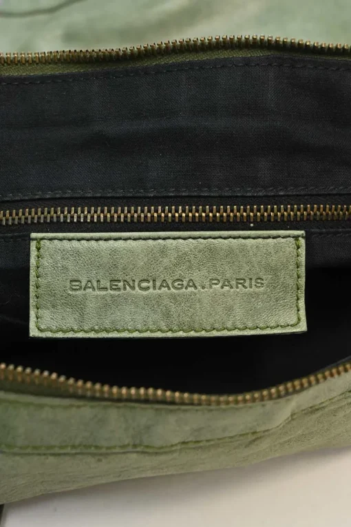 Green aged leather The Day tassel hobo shoulder bag