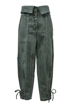 Green cotton Kingston Army high-rise jeans