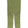 Green cotton velveteen pull-on high-rise skinny pants