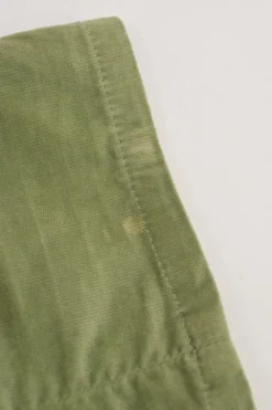 Green cotton velveteen pull-on high-rise skinny pants