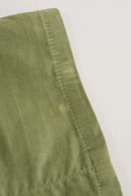 Green cotton velveteen pull-on high-rise skinny pants