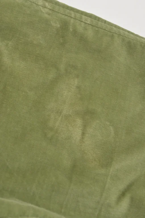 Green cotton velveteen pull-on high-rise skinny pants