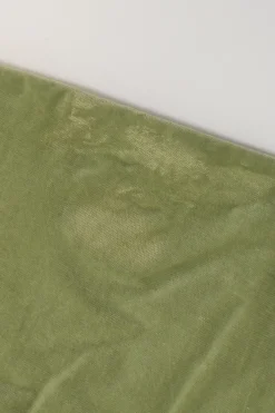 Green cotton velveteen pull-on high-rise skinny pants