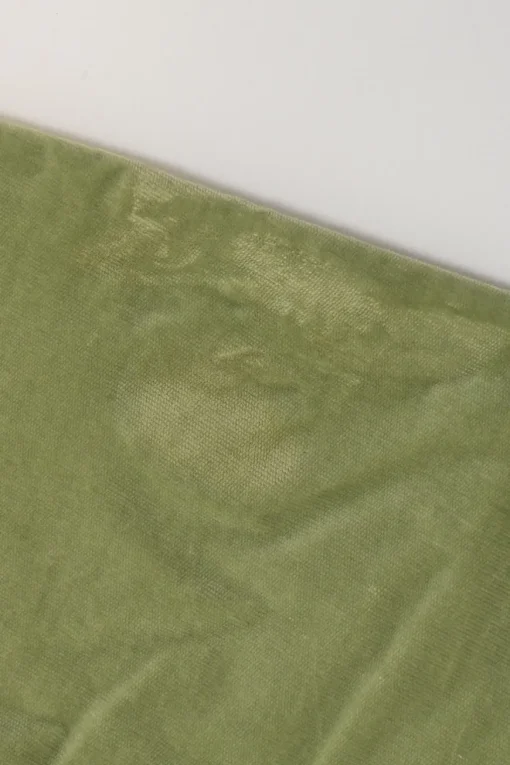 Green cotton velveteen pull-on high-rise skinny pants