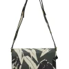 Green leaf print Saffiano leather Trunk flap shoulder bag