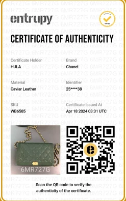Green matelassé caviar goatskin Boy wallet on chain with gold-finish metallic hardware
