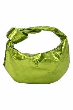 Green mirrored crushed calfskin mini Jodie bag