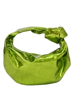 Green mirrored crushed calfskin mini Jodie bag