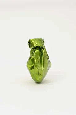 Green mirrored crushed calfskin mini Jodie bag
