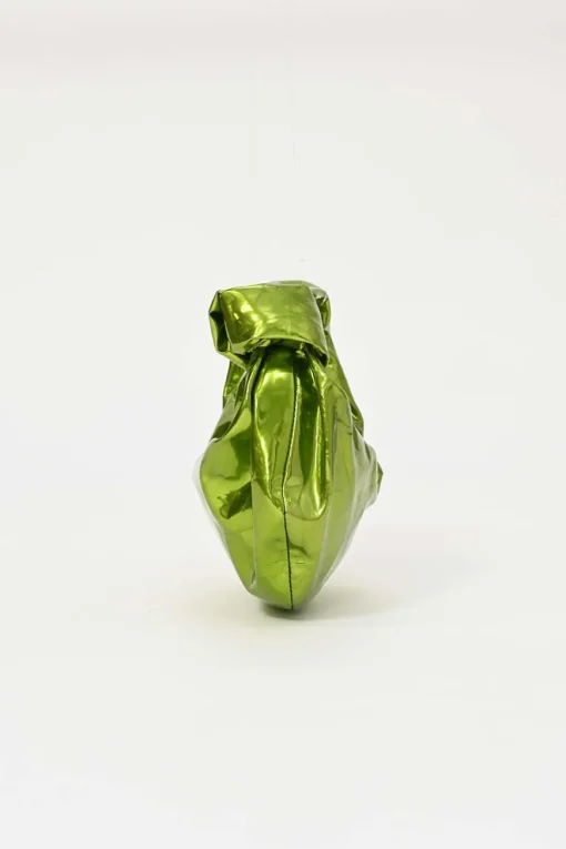 Green mirrored crushed calfskin mini Jodie bag