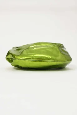 Green mirrored crushed calfskin mini Jodie bag