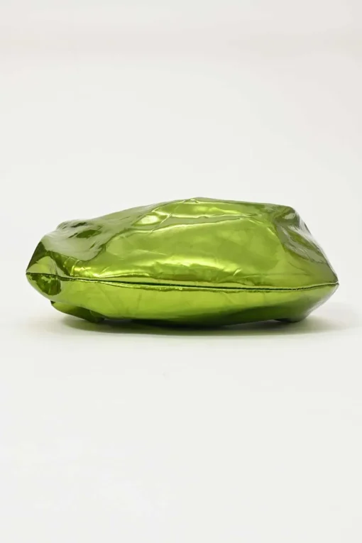 Green mirrored crushed calfskin mini Jodie bag