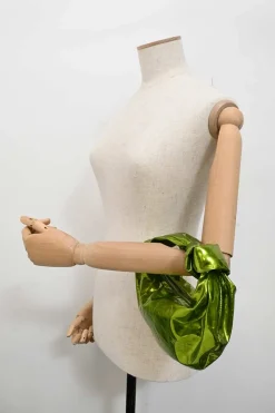 Green mirrored crushed calfskin mini Jodie bag