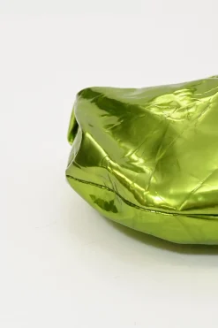 Green mirrored crushed calfskin mini Jodie bag