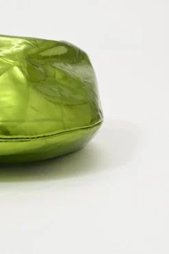 Green mirrored crushed calfskin mini Jodie bag