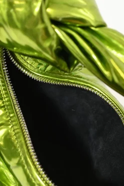 Green mirrored crushed calfskin mini Jodie bag