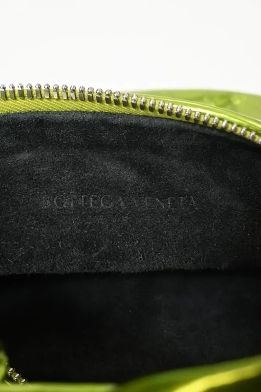 Green mirrored crushed calfskin mini Jodie bag