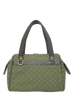 Green monogram canvas and leather Mini Lin Josephine bag