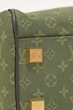 Green monogram canvas and leather Mini Lin Josephine bag