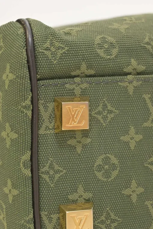 Green monogram canvas and leather Mini Lin Josephine bag
