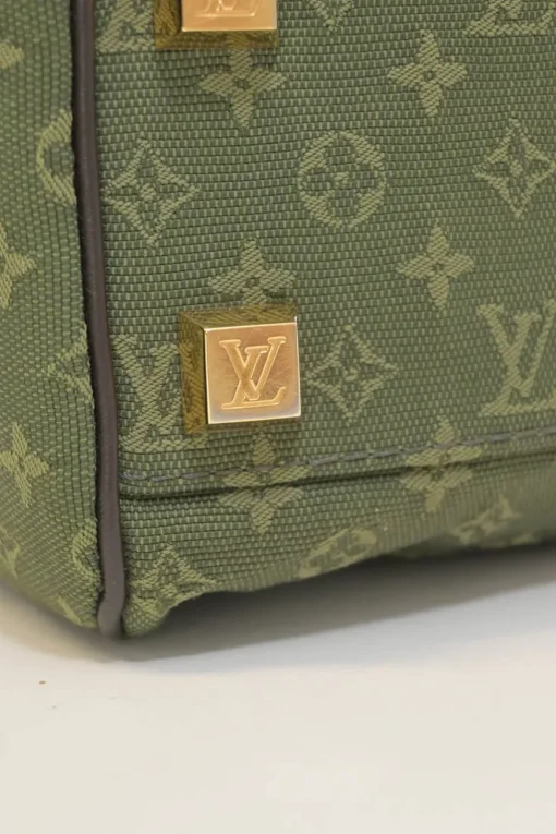 Green monogram canvas and leather Mini Lin Josephine bag