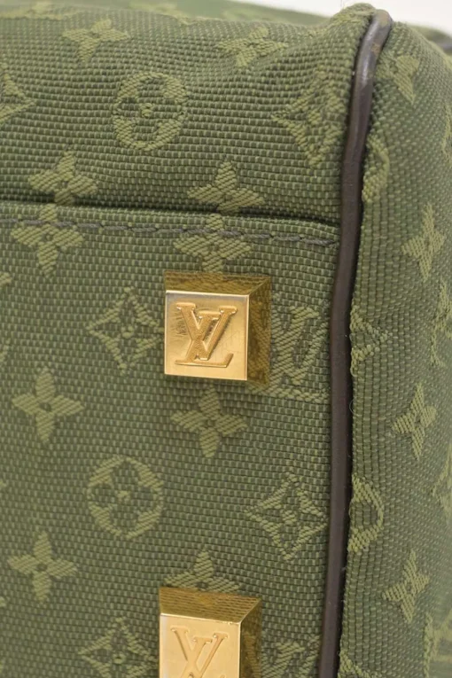 Green monogram canvas and leather Mini Lin Josephine bag