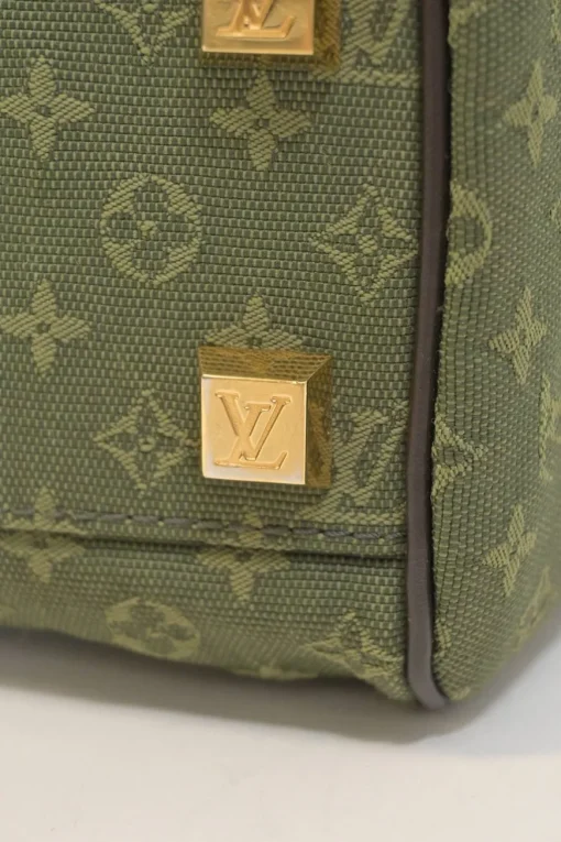 Green monogram canvas and leather Mini Lin Josephine bag