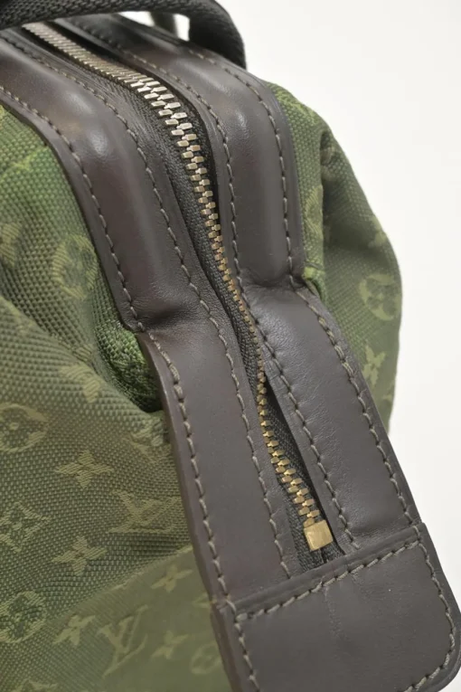 Green monogram canvas and leather Mini Lin Josephine bag