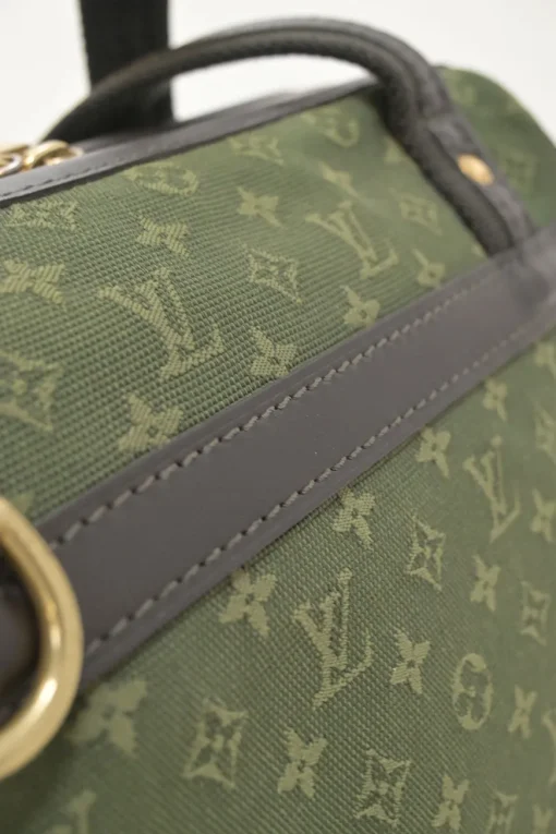 Green monogram canvas and leather Mini Lin Josephine bag