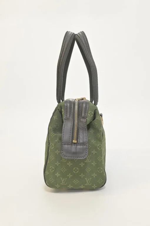 Green monogram canvas and leather Mini Lin Josephine bag