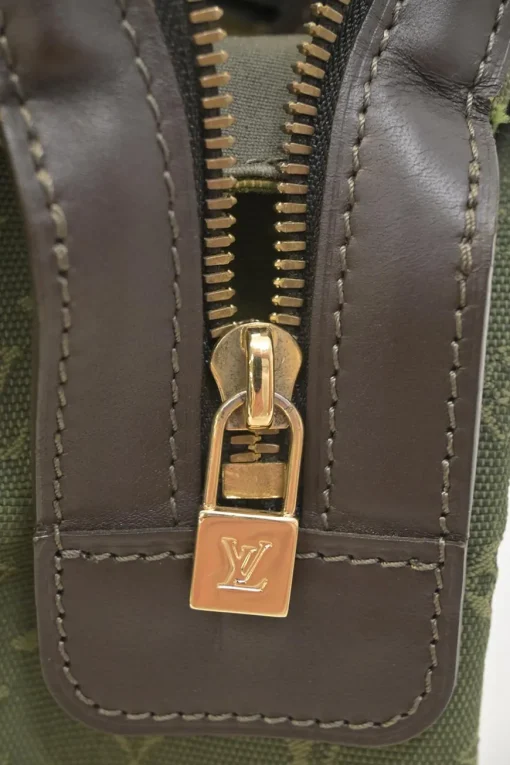Green monogram canvas and leather Mini Lin Josephine bag