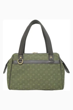 Green monogram canvas and leather Mini Lin Josephine bag