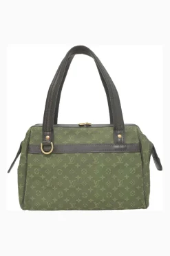 Green monogram canvas and leather Mini Lin Josephine bag