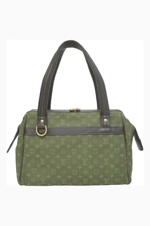 Green monogram canvas and leather Mini Lin Josephine bag