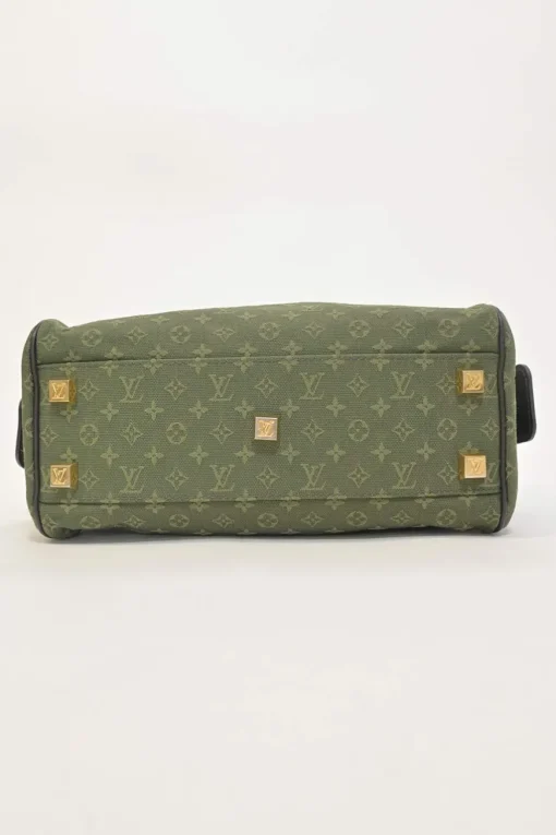 Green monogram canvas and leather Mini Lin Josephine bag