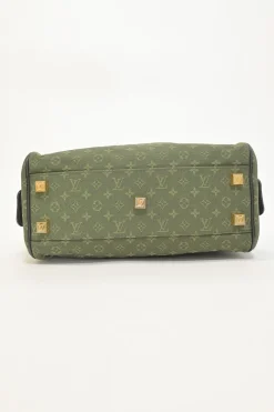 Green monogram canvas and leather Mini Lin Josephine bag