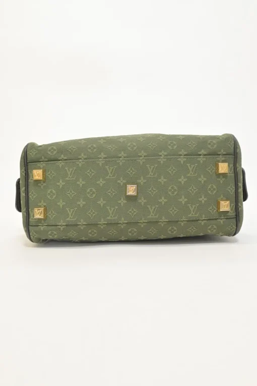 Green monogram canvas and leather Mini Lin Josephine bag