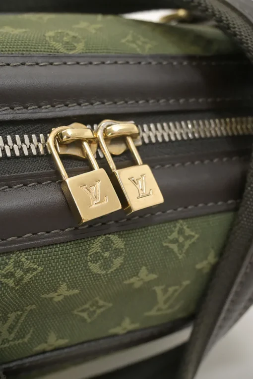 Green monogram canvas and leather Mini Lin Josephine bag