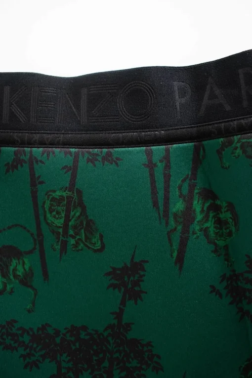 Green printed polyester mini skirt