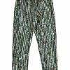 Green sequin-embellished polyester high-rise tapered leg trousers