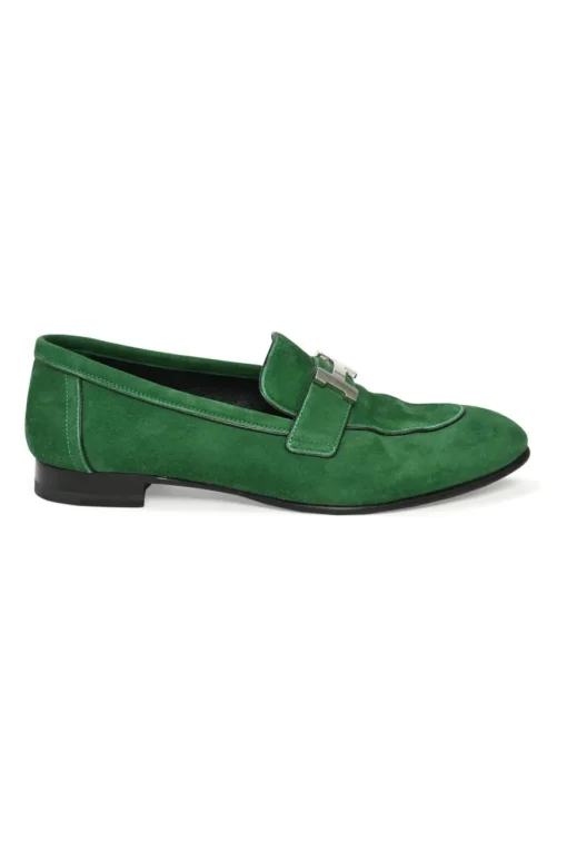 Green Suede Paris Loafers