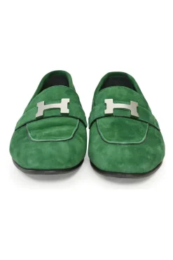 Green Suede Paris Loafers