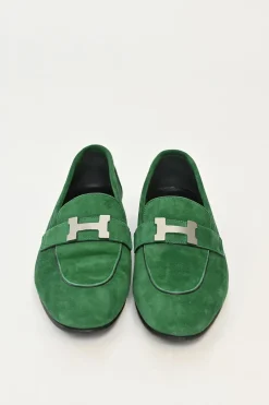 Green Suede Paris Loafers